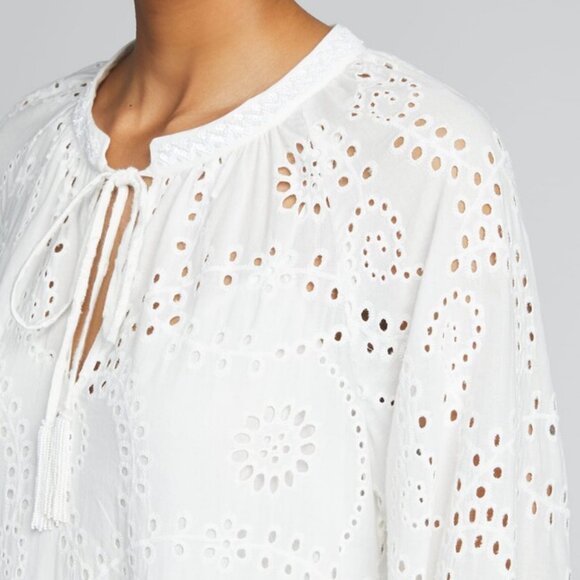 Kobi Halperin Eve Eyelet White Cotton Maxi Dress. Size XS - Picture 3 of 10